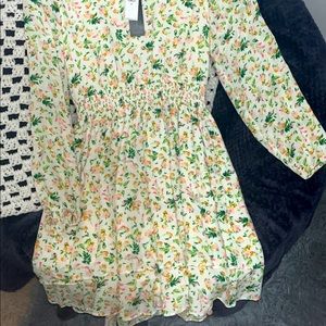 Long sleeve sun dress with a flower print from the brand Banana Republic